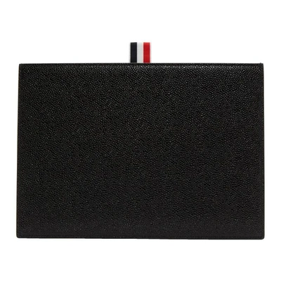 Shop Thom Browne Black Leather Pouch