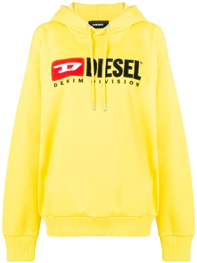 Shop Diesel F-division-fl Hoodie - Yellow