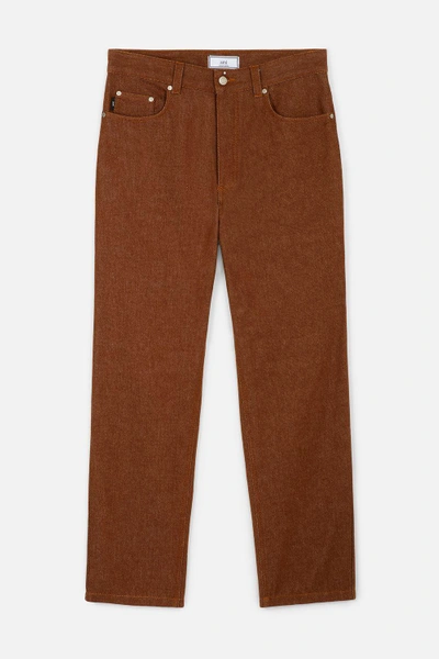 Shop Ami Alexandre Mattiussi Straight Fit Jeans In Brown