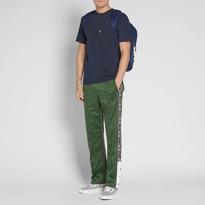 Shop Champion Reverse Weave Popper Taped Track Pant In Green