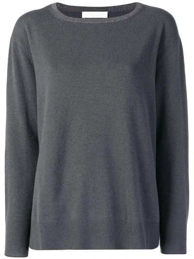 Shop Fabiana Filippi Crew Neck Sweater In Grey