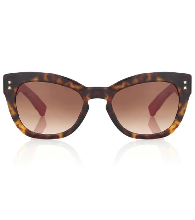 Shop Valentino Cat-eye Sunglasses In Brown