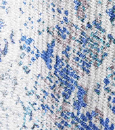 Shop Melissa Odabash Robin Printed Silk-blend Kaftan In Blue