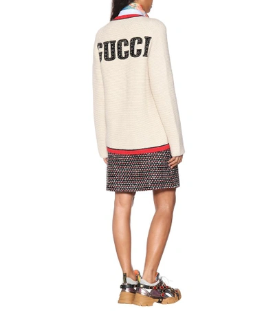 Shop Gucci Alpaca And Wool Cardigan In Beige