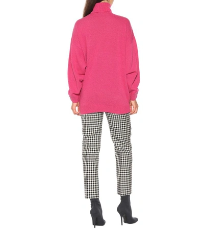 Shop Balenciaga Bb Turtleneck Sweater In Pink