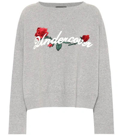 Shop Undercover Embroidered Cotton Sweatshirt In Grey