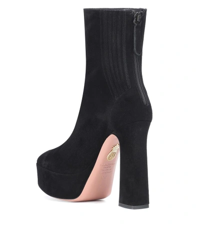 Shop Aquazzura Saint Honoré 125 Suede Ankle Boots In Black