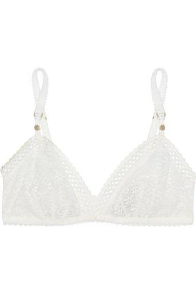 Shop Stella Mccartney Lace Triangle Bra In Ecru