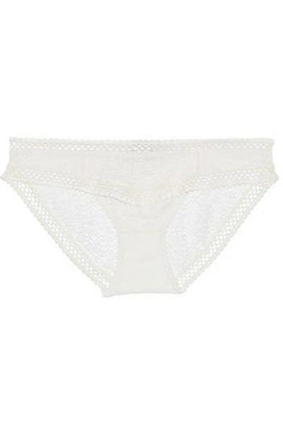 Shop Stella Mccartney Lace Low-rise Briefs In Ecru