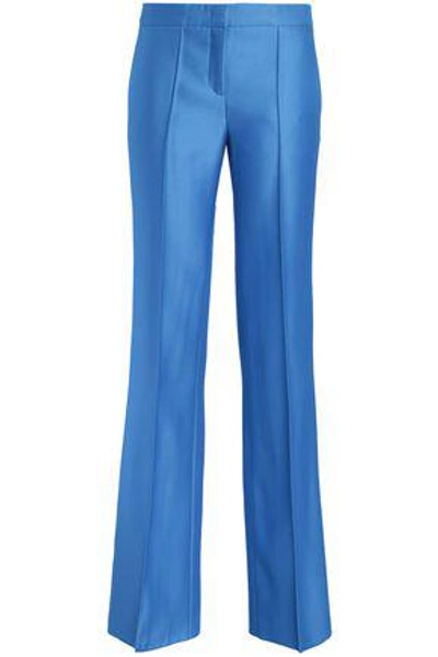 Shop Emilio Pucci Wool And Silk-blend Twill Wide-leg Pants In Light Blue