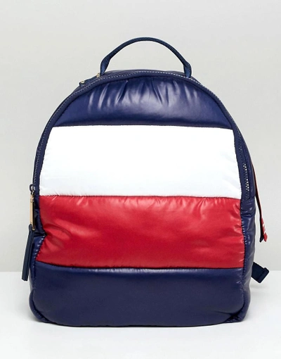Shop Tommy Hilfiger Flag Padded Backpack - Navy