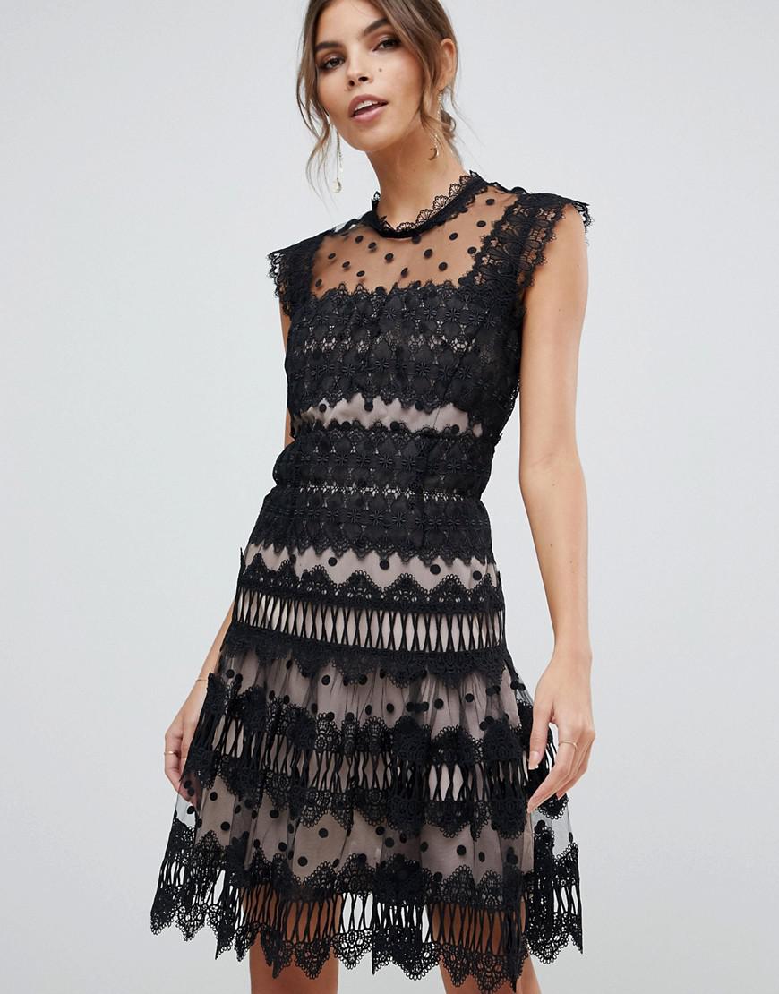 bronx and banco black lace dress