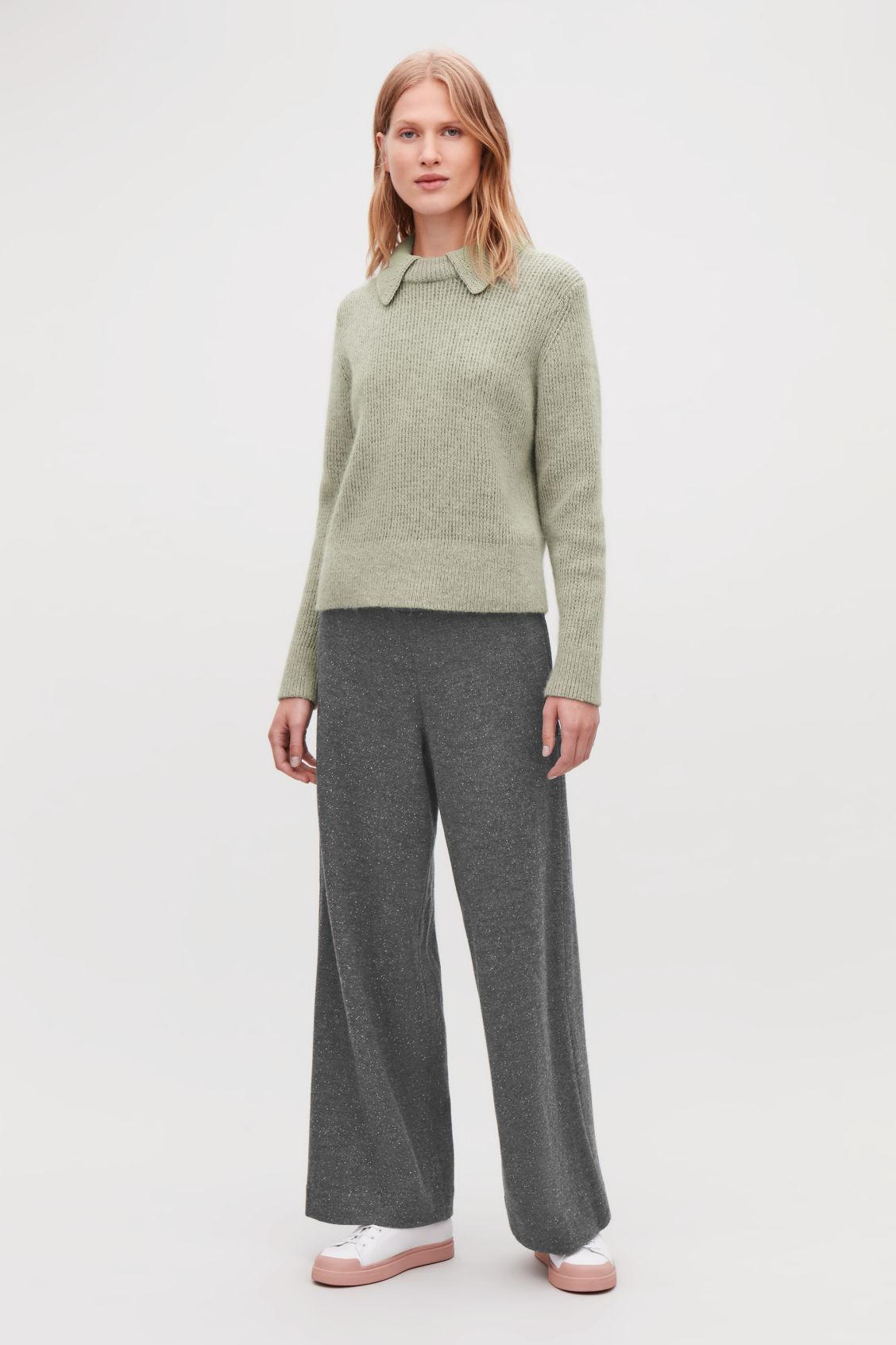 wide leg trousers wool