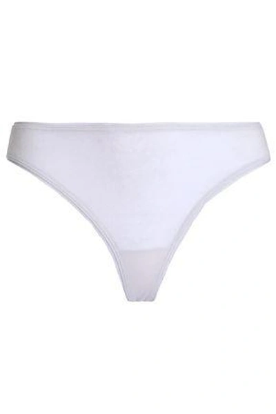 Shop Skin Woman Cotton-jersey Thong Lilac