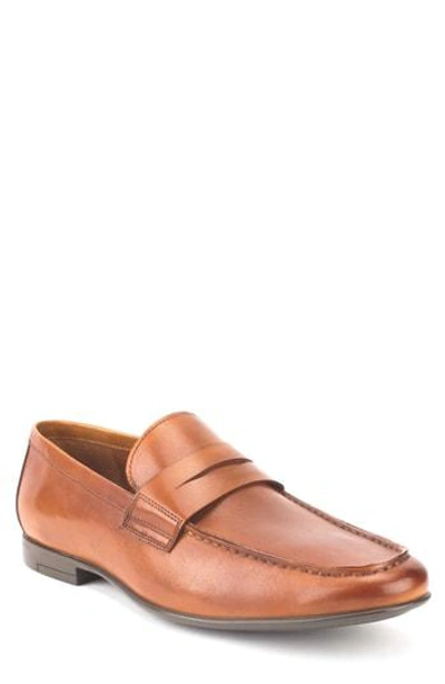 Shop Gordon Rush Connery Penny Loafer In Cognac Leather