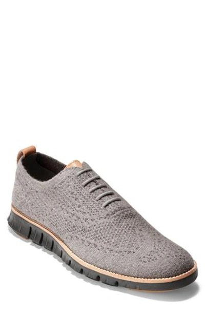 Shop Cole Haan Zerogrand Stitchlite(tm) Water Resistant Wool Oxford In Ironstone Wool/ Black