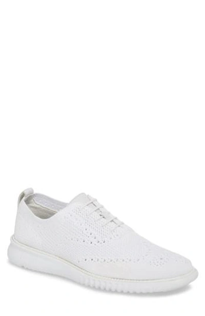 Shop Cole Haan 2.zerogrand Stitchlite Water Resistant Wingtip In Optic White