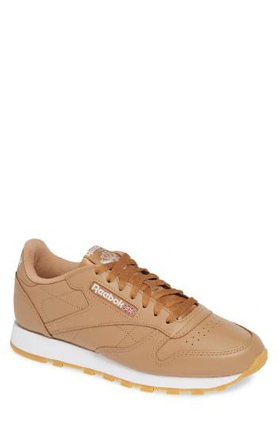 Shop Reebok Classic Leather Sneaker In Soft Camel/ White/ Gum