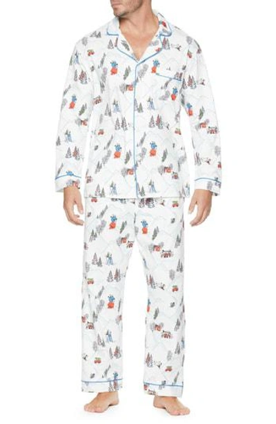 Shop Bedhead Classic Pajamas In White/ Blue Multi