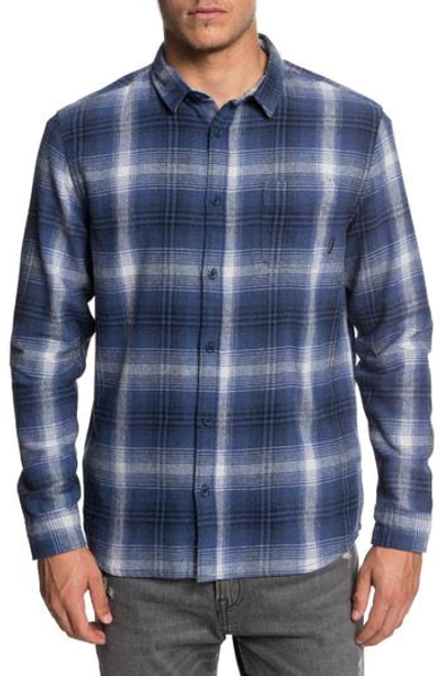 Shop Quiksilver Fatherfly Flannel Shirt In Navy Blazer Fatherfly Check
