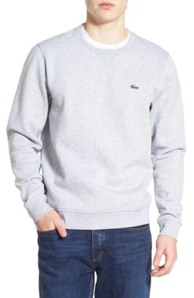 Shop Lacoste 'sport' Crewneck Sweatshirt In Silver Chine
