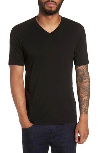 Shop Goodlife Classic Supima Cotton Blend V-neck T-shirt In Black