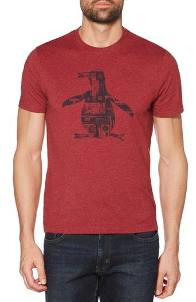 Shop Original Penguin Amped Pete Graphic T-shirt In Biking Red