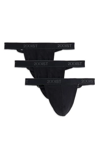 Shop 2(x)ist 3-pack Cotton Thong In Black