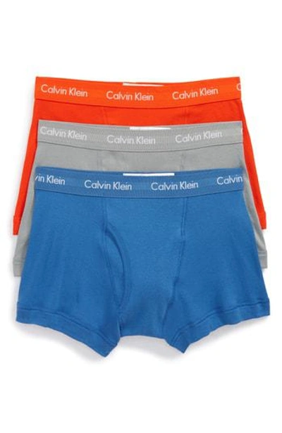 Shop Calvin Klein Cotton Trunks In Oriole/ Stony/ Lakefront