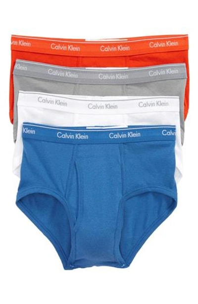 Shop Calvin Klein 4-pack Cotton Briefs In Oriole/ Stony/ White