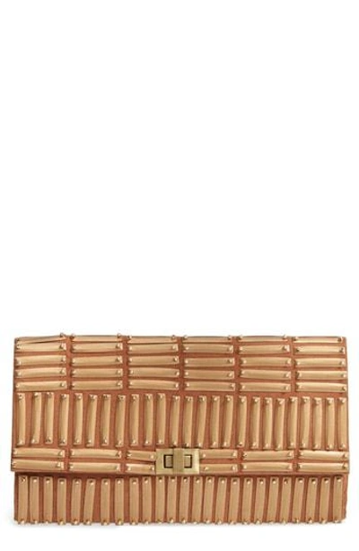 Shop Area Stars Blade Beaded Clutch - Brown In Brown/ Gold
