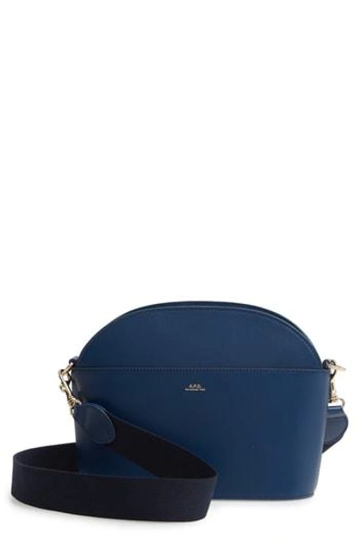 Shop Apc Gabrielle Leather Shoulder Bag - Blue In Marine