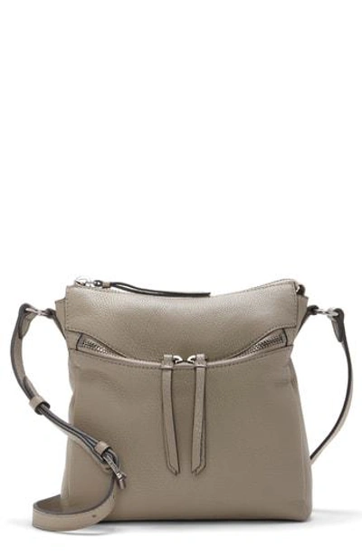 Shop Vince Camuto Staja Leather Crossbody Bag - Grey In Tranquility