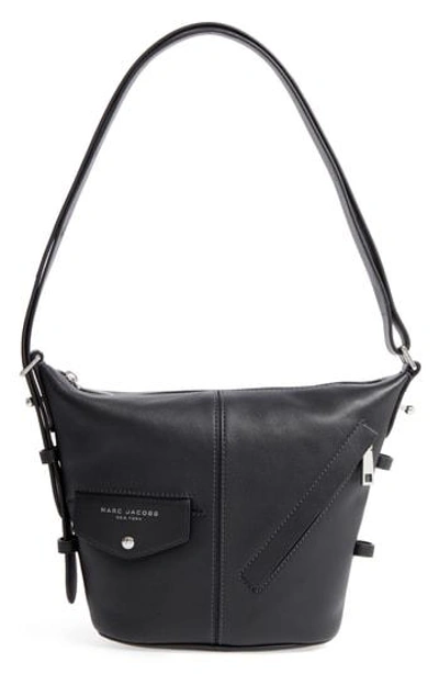 Shop Marc Jacobs The Mini Sling Convertible Leather Hobo - Black