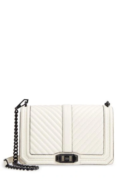 Shop Rebecca Minkoff 'chevron Quilted Love' Crossbody Bag - White In Antique White