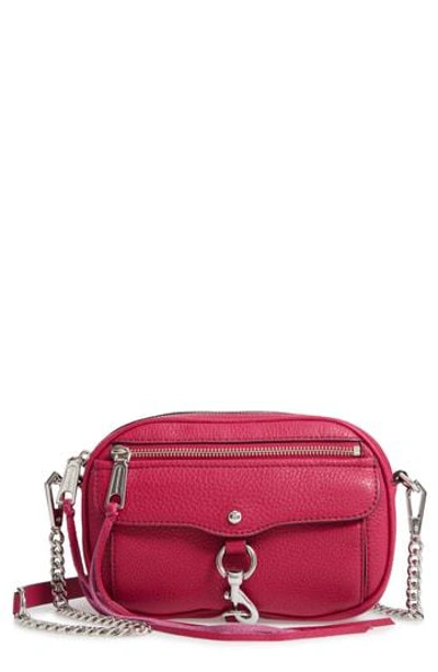 Shop Rebecca Minkoff Blythe Leather Crossbody Bag - Pink In Magenta