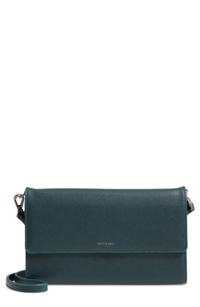 Shop Matt & Nat Large Drew Faux Leather Crossbody Bag - Green In Emerald