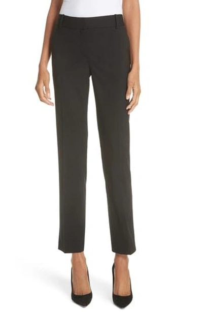 Shop Theory Straight Leg Stretch Wool Trousers In Black
