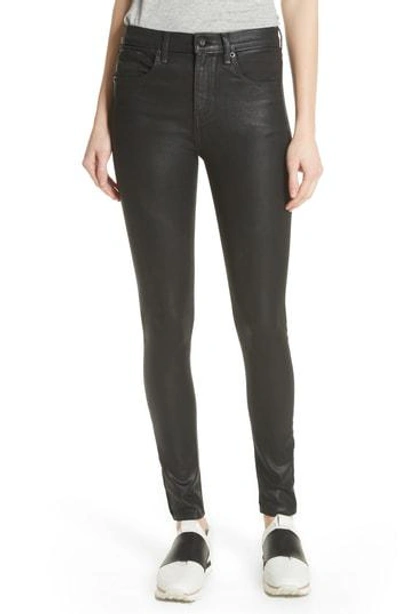 Shop Rag & Bone Coated High Waist Skinny Jeans In Shiny Black