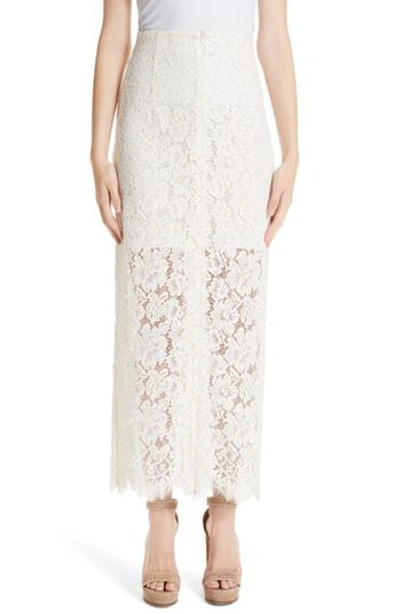 Shop Ganni Jerome Lace Skirt In White