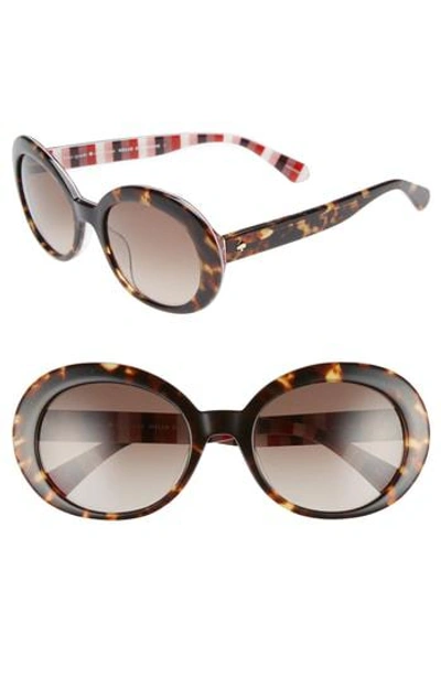Shop Kate Spade Cindra 54mm Gradient Round Sunglasses - Dark Havana