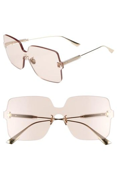 Shop Dior Quake1 147mm Square Rimless Shield Sunglasses - Nude