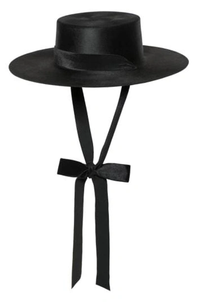 Shop Bijou Van Ness The Heiress Straw Bolero Hat - Black In Jet Black