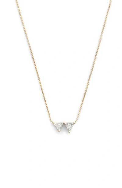 Shop Dana Rebecca Designs Emily Sarah Double Triangle Diamond Necklace In Yellow Gold