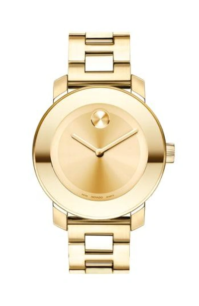 Shop Movado 'bold' Round Bracelet Watch, 36mm In Gold