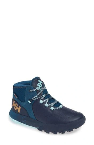 Shop Helly Hansen Loke Rambler High Top Waterproof Hiking Boot In Evening Blue/ Legion Blue