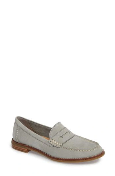 Shop Sperry Seaport Penny Loafer In Grey Leather