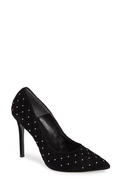 Shop Charles David Castle Studded Pump In Black Suede