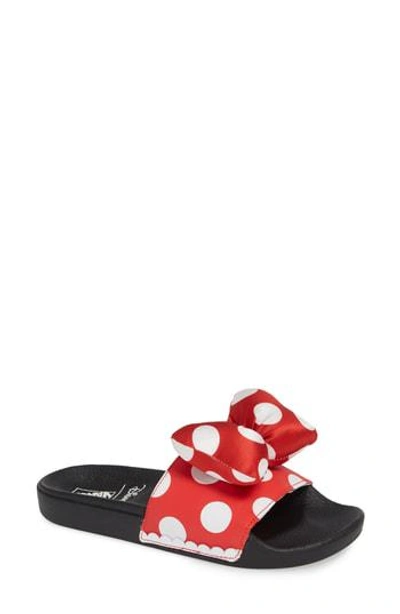 Vans X Disney Minnie Mouse Slide Sandal In Minnies Bow/ True White |  ModeSens