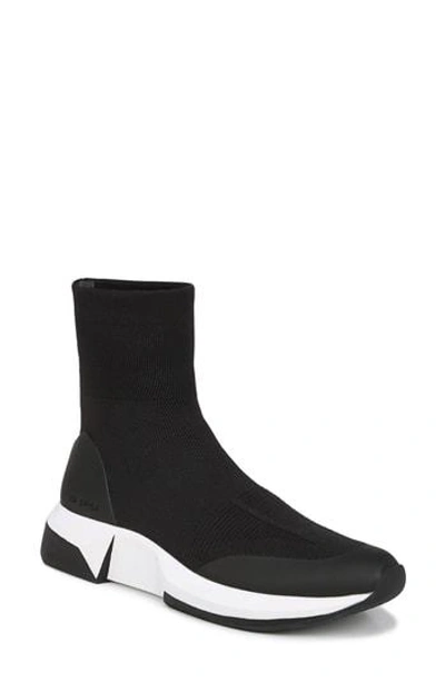 Shop Via Spiga Verion High Top Sock Sneaker In Black Fabric